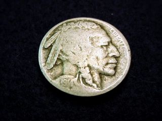 1914 - S Buffalo Nickel Fine Full Date Coin 208 photo