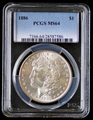 1886 Morgan Silver Dollar $1 Graded By Pcgs Grade Ms64 photo