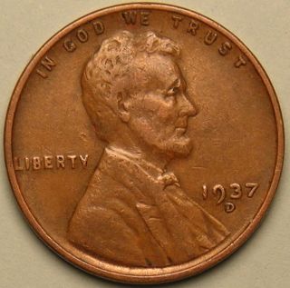 1937 D Lincoln Wheat Penny,  Ac 668 photo