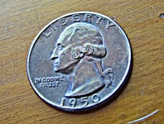 1950 - S Washington Quarter 90% Silver U.  S.  Coin photo