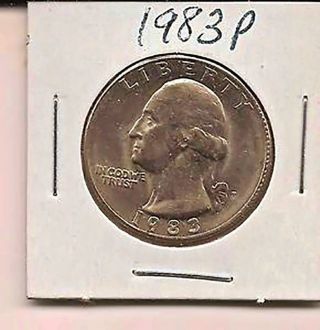 1983 D Washington Quarter Circulated Us Coin In Flip photo
