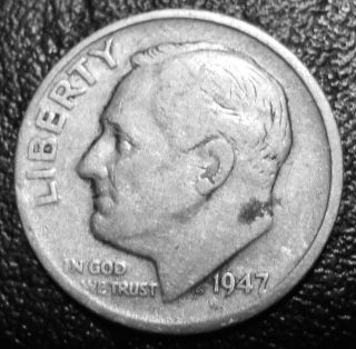 1947 - S Mercury Dime - 90% Silver - Business Circulated - San Francisco photo