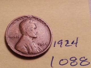 1924 Lincoln Cent Fine Detail Great Coin (1088) Wheat Back Penny photo