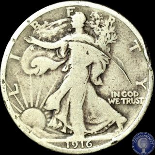 1916 P Key Date Silver Walking Liberty Half Dollar 592 photo
