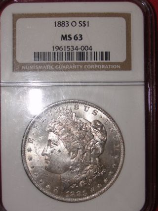 1883 O S$1 Ms 63 Ngc Morgan Silver Dollar photo