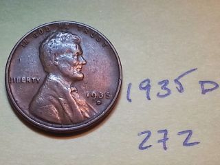 1935 D Lincoln Cent Fine Detail Great Coin (272) Wheat Back Penny photo