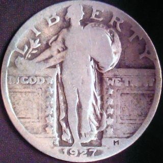 1927 S Standing Liberty Quarter - 90% Silver Coin - Low Mintage photo