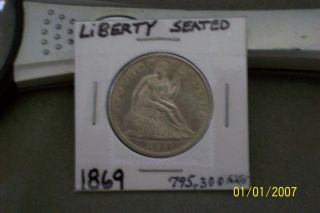 1869 Liberty Seated Silver Half Dollar Scarce Very Appealing Beauty photo