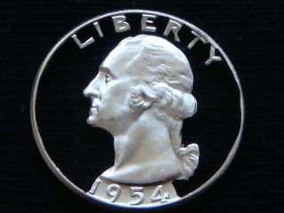 1954 Washington Coin Cut Out,  Made From A Real 90% Silver American Coin photo