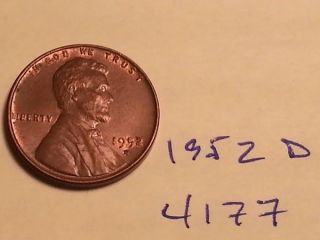 1952 D Lincoln Wheat Cent Very Sharp Penny Great Detail (4177) photo