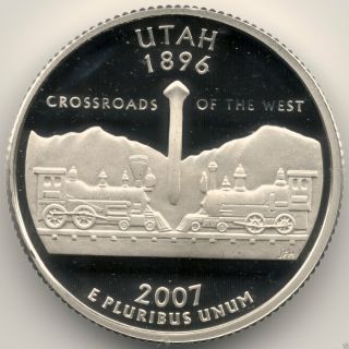 2007 - S Silver Proof Utah State Quarter (coin Very Low Mintage) photo