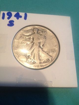 1941 S Walking Liberty Half Dollar 90% Silver + 1935p Buffalo Nickel photo