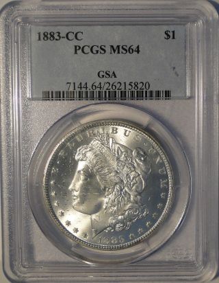 1883 - Cc Morgan Silver Dollar Ms64 Gsa Pcgs 820 photo