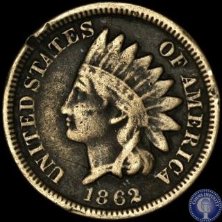1862 Very Fine+ Indian Head Cent Penny 818 photo
