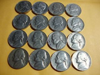 16 Different Jefferson Nickels 1960 - 1970 - S photo