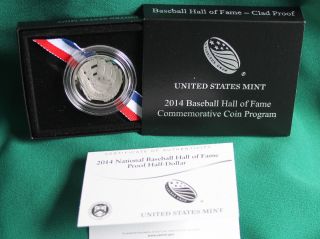 2014 National Baseball Hall Of Fame Proof Half Dollar Us Clad Coin Box photo