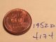 1952 D Lincoln Wheat Cent Very Sharp Like (4174) Luster Small Cents photo 1