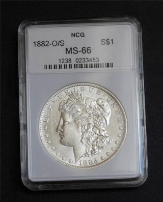 1882 - O/s Morgan Silver Dollar Rare Us Coin. photo