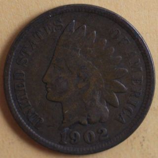 1902 Indian Head Penny Circulated Good Date Ihp 147 photo
