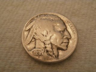 1936 Buffalo Or Indian Head Nickel F photo