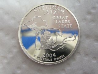 2004 S Michigan State Quarter - Gem Proof Deep Cameo - 90% Silver photo
