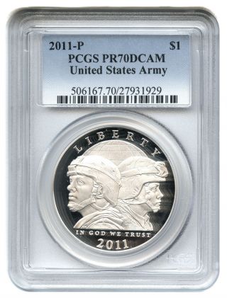 2011 - P United States Army $1 Pcgs Proof 70 Dcam - Modern Commemorative photo