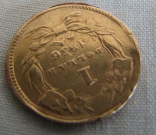 1856 Solid Gold Coin Usa$1 Dollar With Indian Princess Head,  Antique,  Good Coin photo