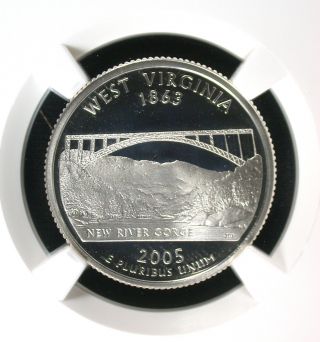 2005 S Silver 25c West Virginia Ngc Pf 69 Ultra Cameo Statehood Quarter Pr 69 photo