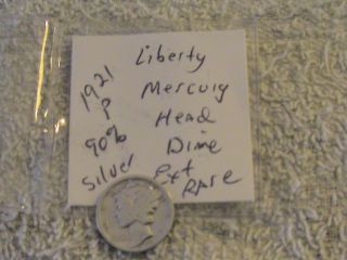 1921 P Mercury Dime Rare Key Date Low Mintage 90% Silver photo