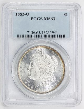1882 O Morgan Silver Dollar Ms 63 Pcgs (5941) photo