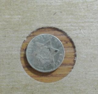 1861 Three 3 Cent Piece Type Three 3c Silver Civil War Coin Trime Extra Fine photo