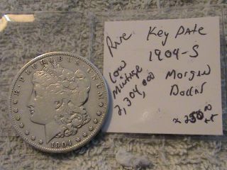 1904 S Morgan Dollar 90% Silver Rare Key Date Low Mintage photo
