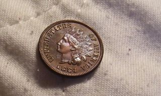 1884 Indian Head Cent: Rich Brown/lt Blue Colors - Lusterous&smooth Surfaces - photo