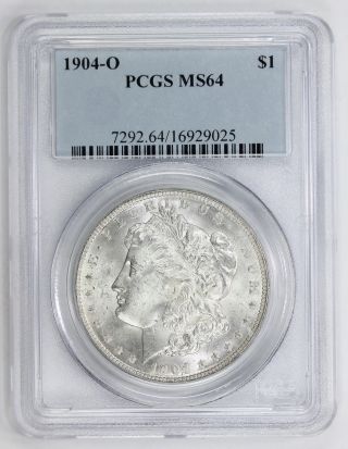 1904 O Morgan Silver Dollar Ms 64 Pcgs (9025) photo