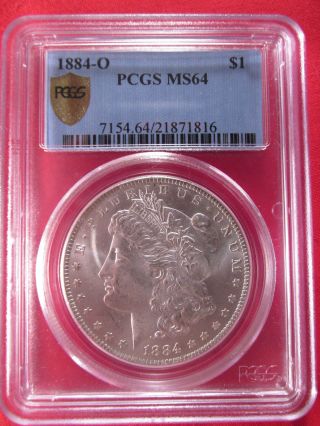 1884 - O Pcgs Ms 64 Morgan Silver Dollar Secure Holder (1033) photo