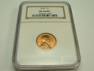 1946 Lincoln Cent Penny Certified Ngc Ms - 66rd Brilliant Gem, photo