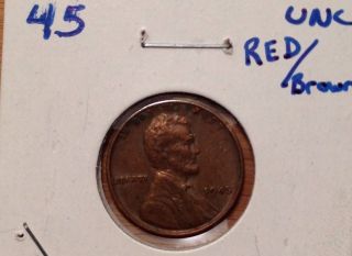 1945 Red/brown - Lincoln Wheat Penny - Uncirculated _cheap photo