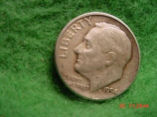 1954 Roosevelt Dime,  Very Fine Silver photo
