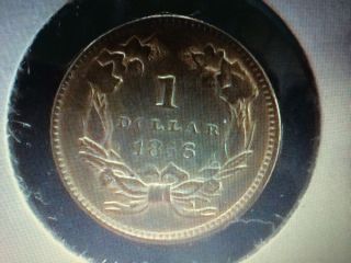 1856 $1 Gold Type 3 Indian Princess photo