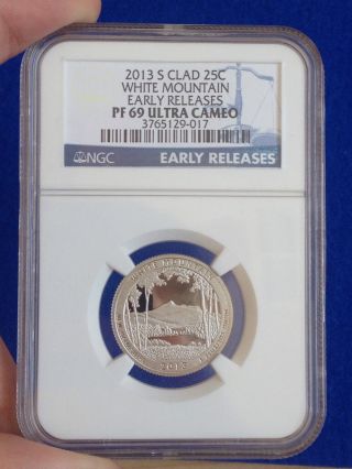 2013 S White Mountain Ngc Pf 69 Early Releases 25 Cent Coin photo