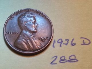 1936 D Lincoln Cent Fine Detail Great Coin (288) Wheat Back Penny photo