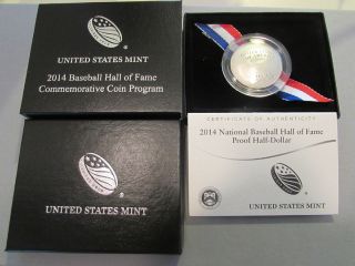 2014 - S Baseball Hof Proof Half Dollar Clad Commemorative Coin W/ogp B35 In Hand photo