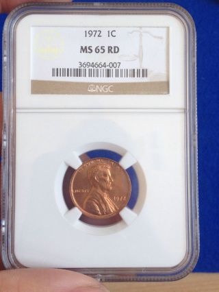 1972 Lincoln Cent Ngc Graded Ms 65 Rd photo