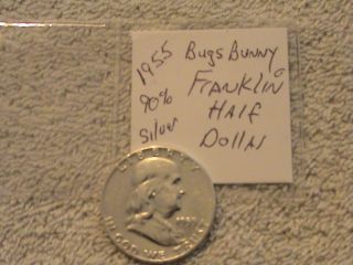 1955 Franklin Half Dollar 90% Silver Bugs Bunny photo
