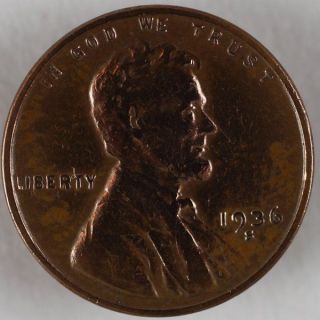 1936 - S Lincoln Wheat Penny Circulated W165 Cleaned Or Polished photo