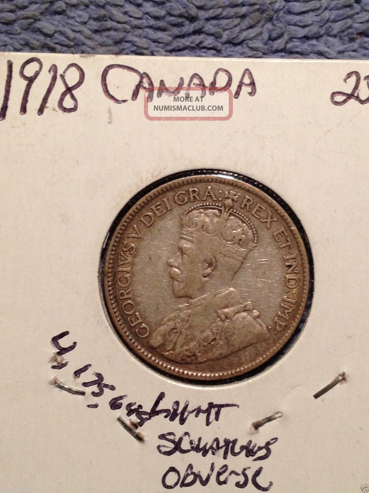 1918 Canada Silver Quarter