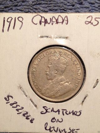 1919 Canada Silver Quarter photo