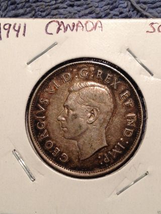 1941 Canada Fifty Cent Silver Coin photo
