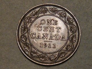 1911 Canadian Large Cent (au+) 6703a photo