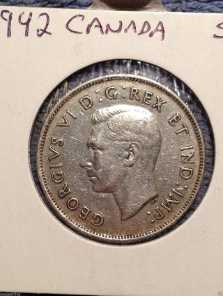 1942 Canada Fifty Cent Silver Coin photo